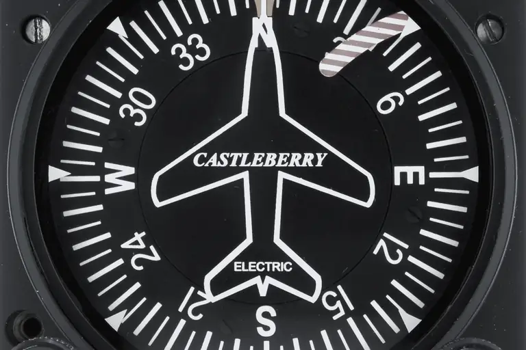 Dial of a Castleberry electric directional gyro