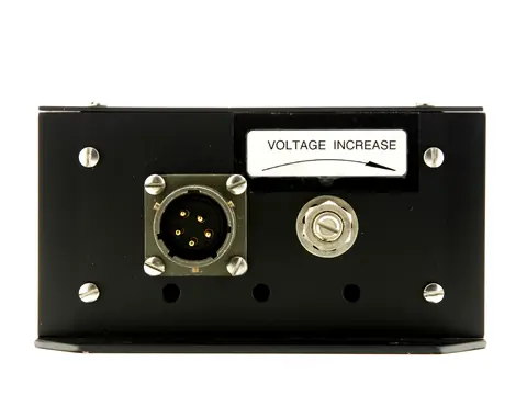Castleberry PAC-75 inverter, with its connector and a voltage adjustment labeled Voltage Increase