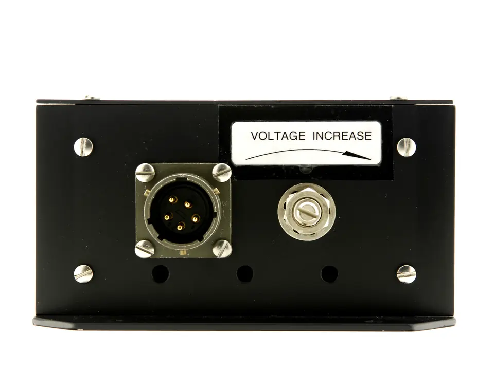 Castleberry PAC-75 inverter, with its connector and a voltage adjustment labeled Voltage Increase