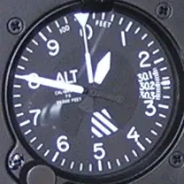 Altimeter in a Robinson R44 instrument panel